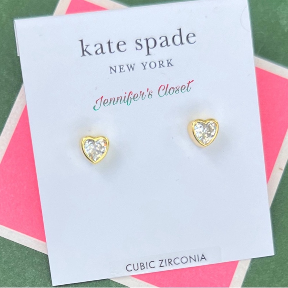 Kate Spade Gold Heart Crystal Earrings